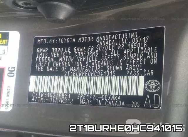 2T1BURHE0HC941015 фото 10