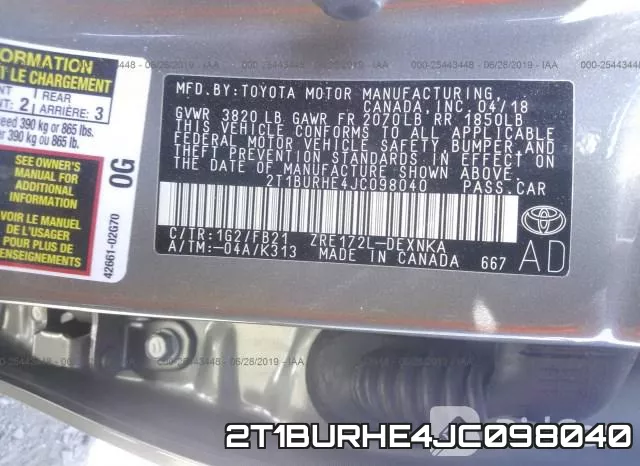 2T1BURHE4JC098040 фото 10