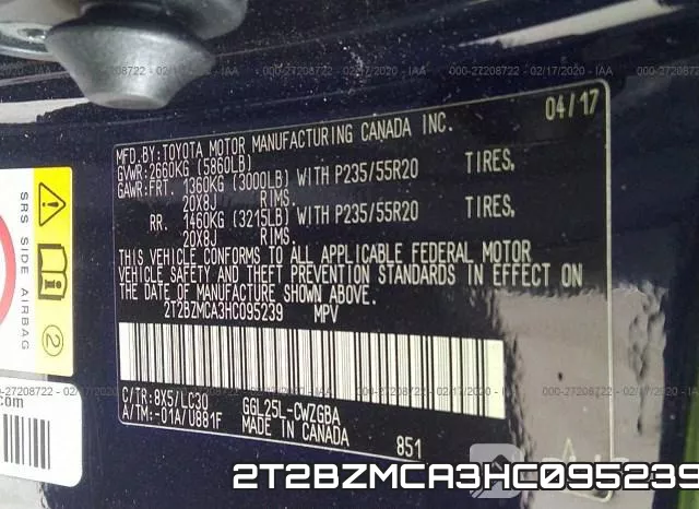 2T2BZMCA3HC095239 фото 8