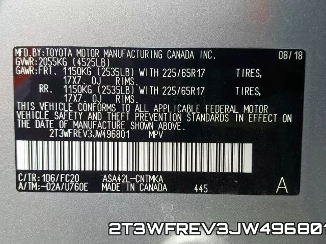 2T3WFREV3JW496801 фото 2