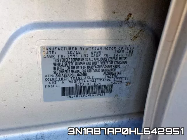 3N1AB7AP0HL642951 фото 2