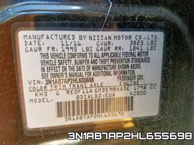 3N1AB7AP2HL655698 фото 2