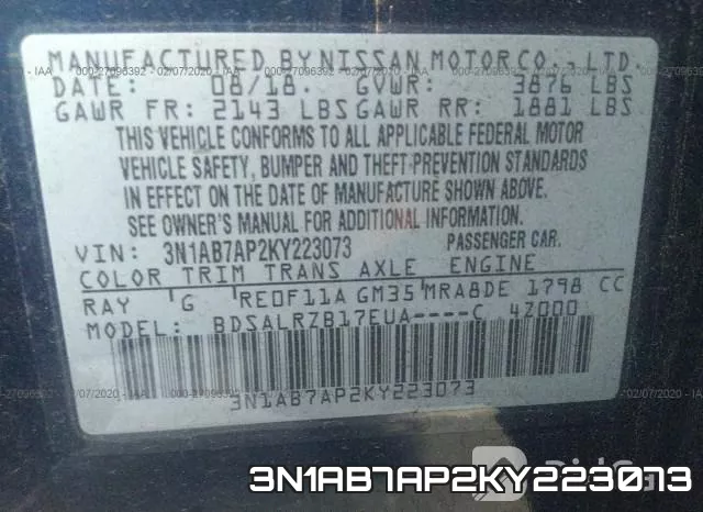 3N1AB7AP2KY223073 фото 7