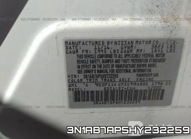 3N1AB7AP5HY232259 фото 10