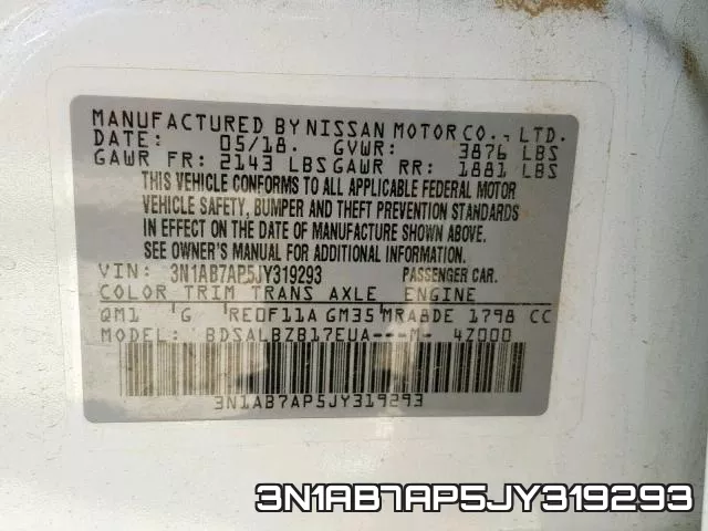 3N1AB7AP5JY319293 фото 2