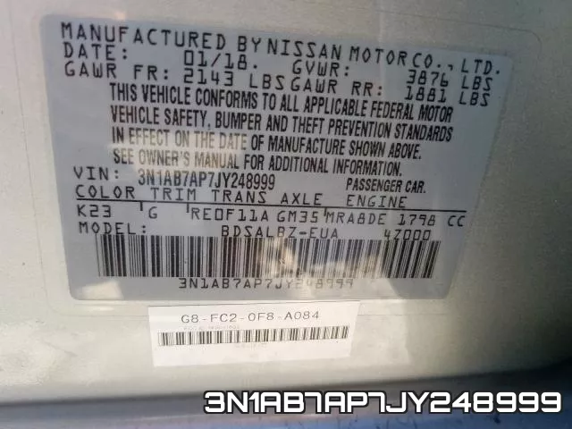 3N1AB7AP7JY248999 фото 2