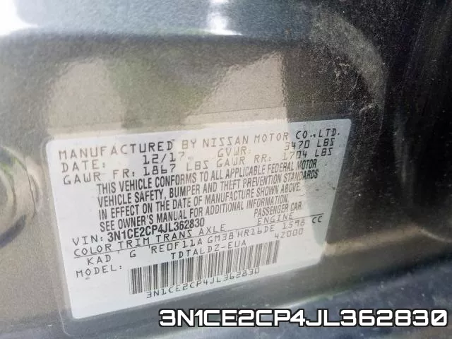 3N1CE2CP4JL362830 фото 2
