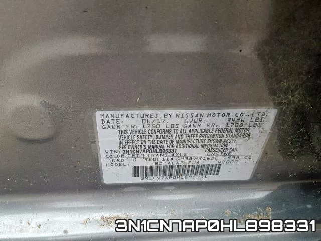 3N1CN7AP0HL898331 фото 2