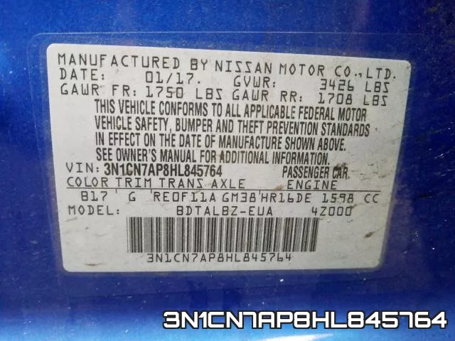3N1CN7AP8HL845764 фото 2