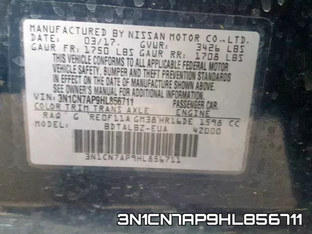 3N1CN7AP9HL856711 фото 2