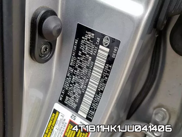 4T1B11HK1JU041406 фото 2