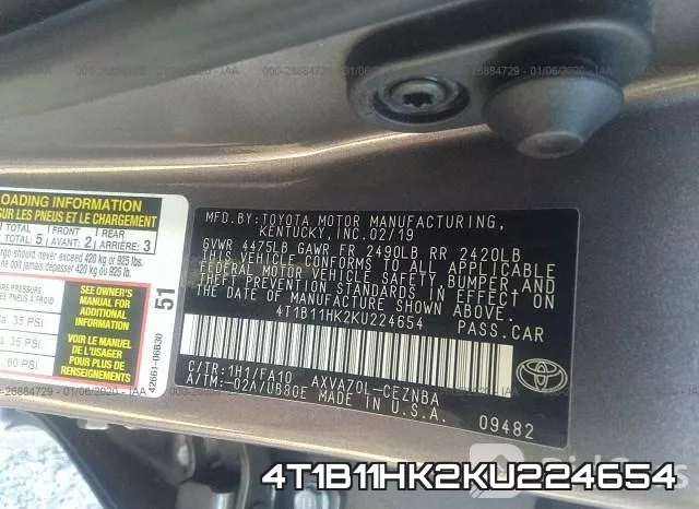 4T1B11HK2KU224654 фото 4