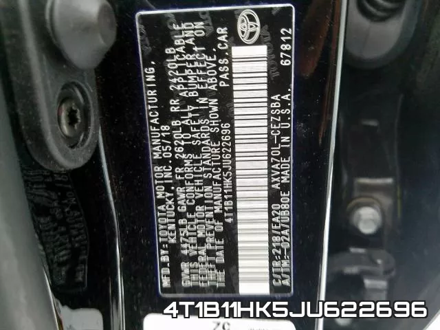 4T1B11HK5JU622696 фото 2