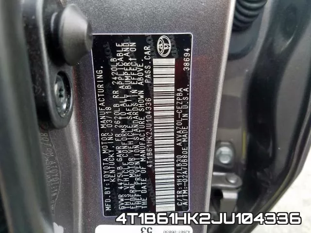 4T1B61HK2JU104336 фото 2