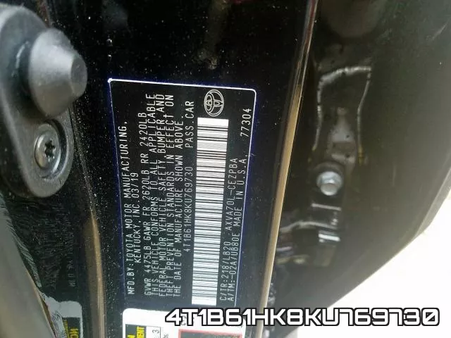 4T1B61HK8KU769730 фото 2