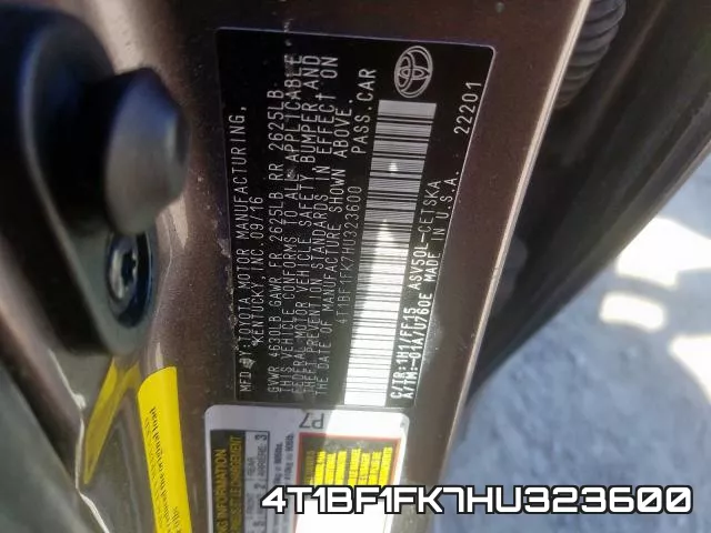 4T1BF1FK7HU323600 фото 2