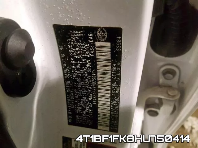 4T1BF1FK8HU750414 фото 2