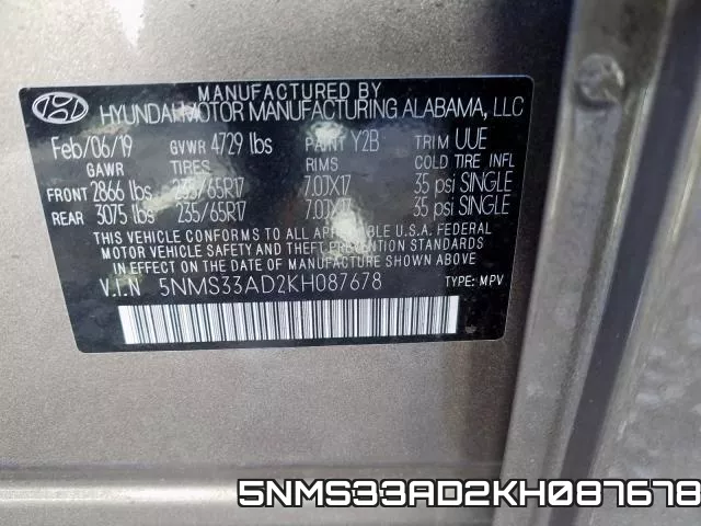 5NMS33AD2KH087678 фото 2