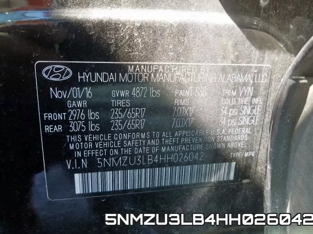 5NMZU3LB4HH026042 фото 2