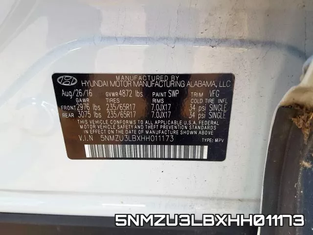 5NMZU3LBXHH011173 фото 2