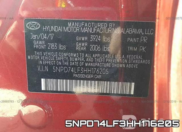 5NPD74LF3HH176205 фото 6