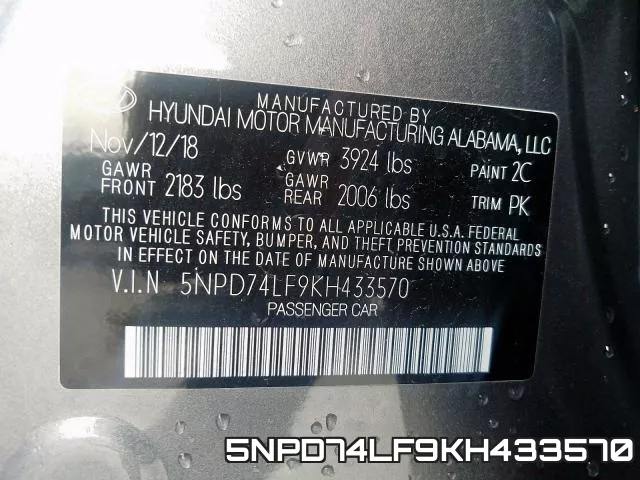 5NPD74LF9KH433570 фото 2
