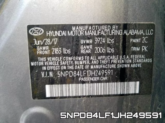5NPD84LF1JH249591 фото 2