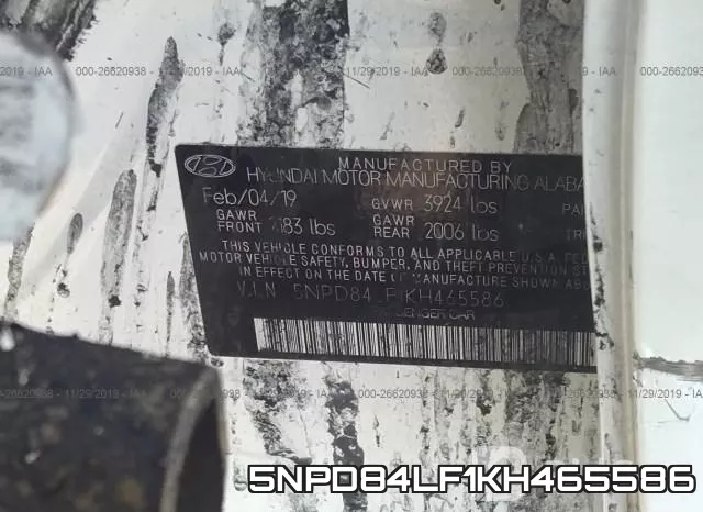 5NPD84LF1KH465586 фото 10