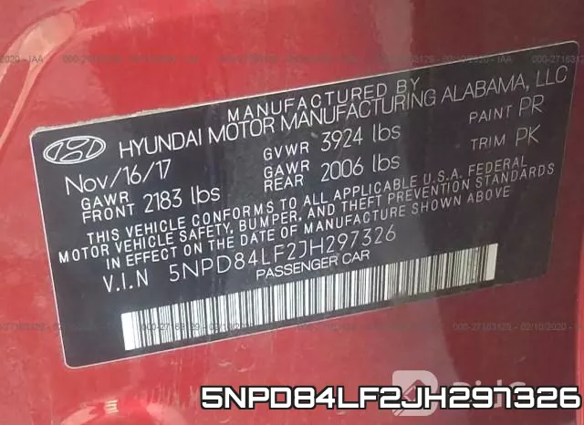 5NPD84LF2JH297326 фото 9