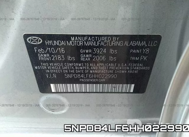 5NPD84LF6HH022990 фото 10