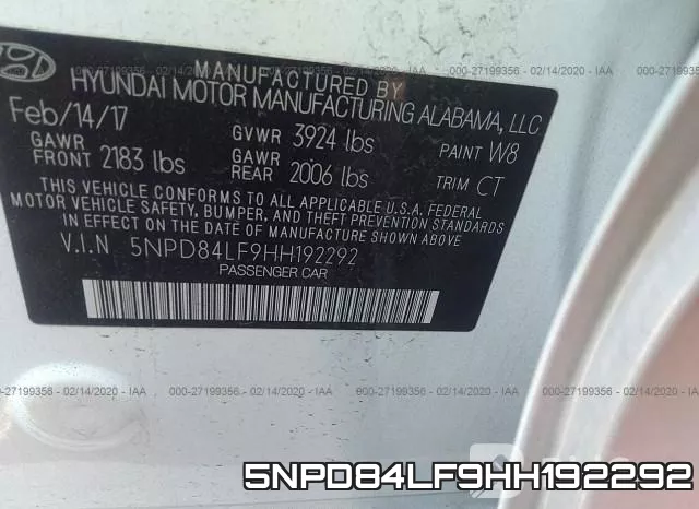5NPD84LF9HH192292 фото 5