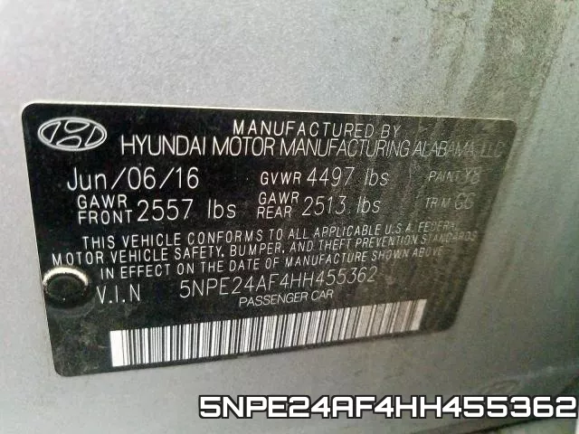 5NPE24AF4HH455362 фото 2