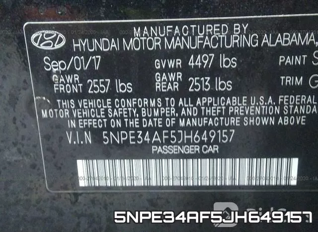 5NPE34AF5JH649157 фото 8