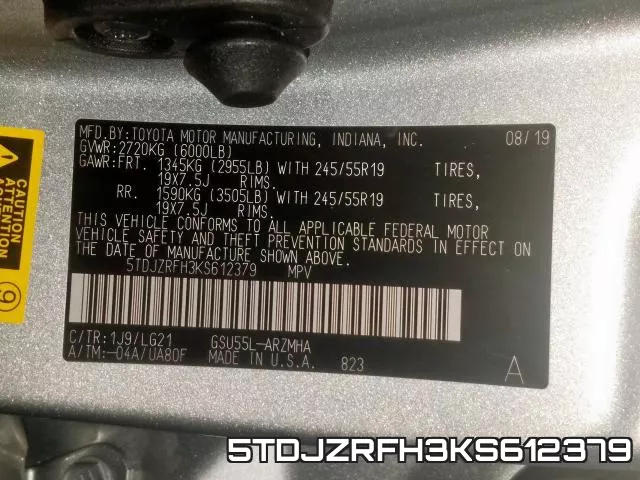 5TDJZRFH3KS612379 фото 2