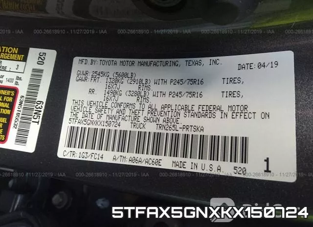 5TFAX5GNXKX150724 фото 10