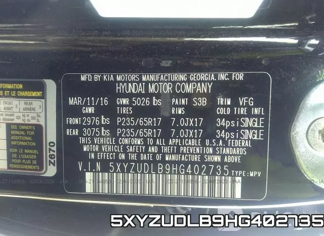 5XYZUDLB9HG402735 фото 10
