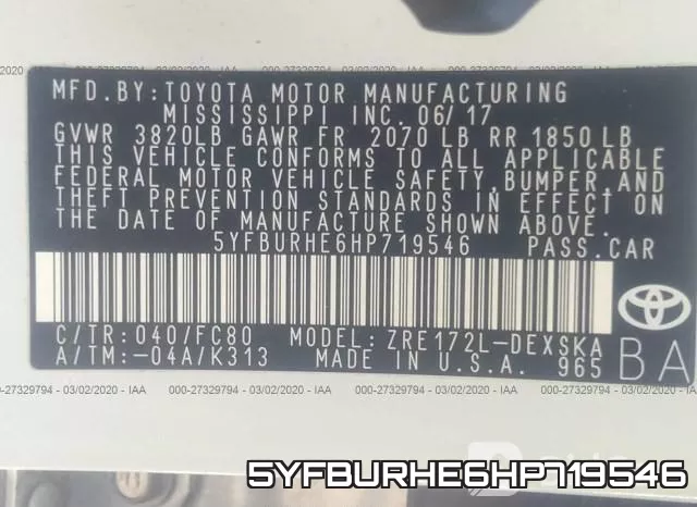 5YFBURHE6HP719546 фото 10