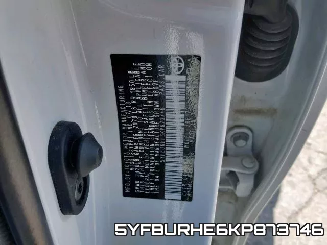 5YFBURHE6KP873746 фото 2