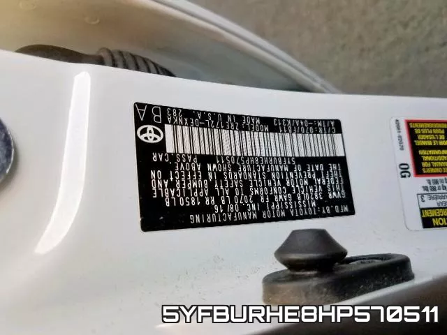 5YFBURHE8HP570511 фото 2