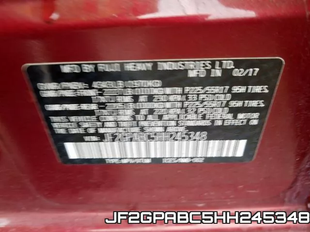 JF2GPABC5HH245348 фото 2