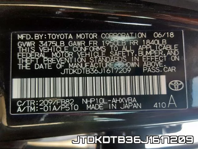 JTDKDTB36J1617209 фото 2