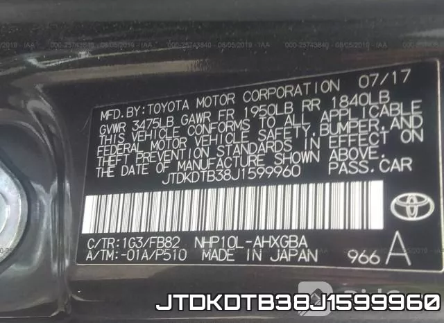 JTDKDTB38J1599960 фото 5