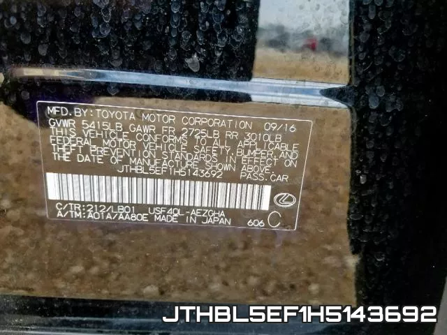 JTHBL5EF1H5143692 фото 2