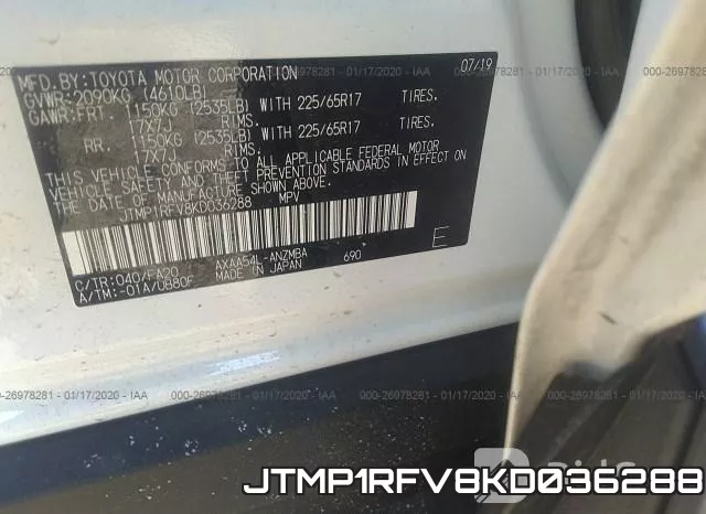 JTMP1RFV8KD036288 фото 10