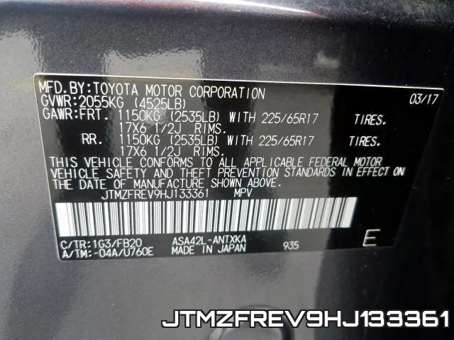 JTMZFREV9HJ133361 фото 2