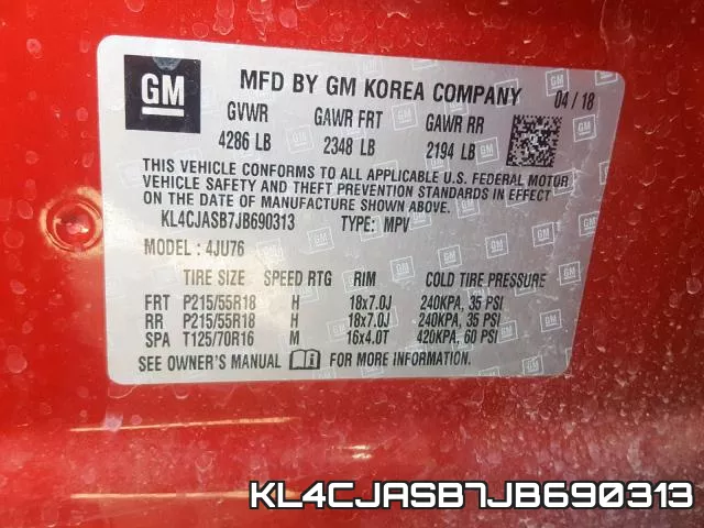 KL4CJASB7JB690313 фото 2