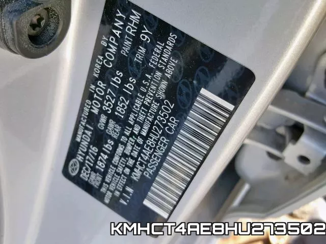 KMHCT4AE8HU273502 фото 2