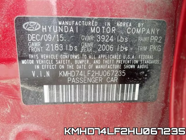 KMHD74LF2HU067235 фото 2