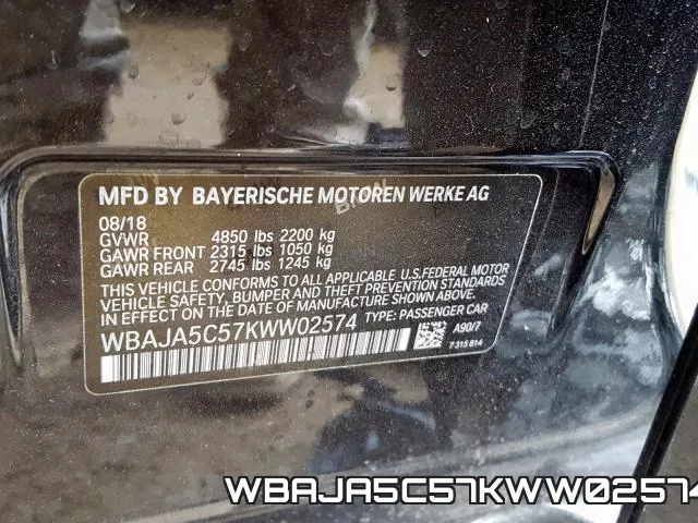 WBAJA5C57KWW02574 фото 2