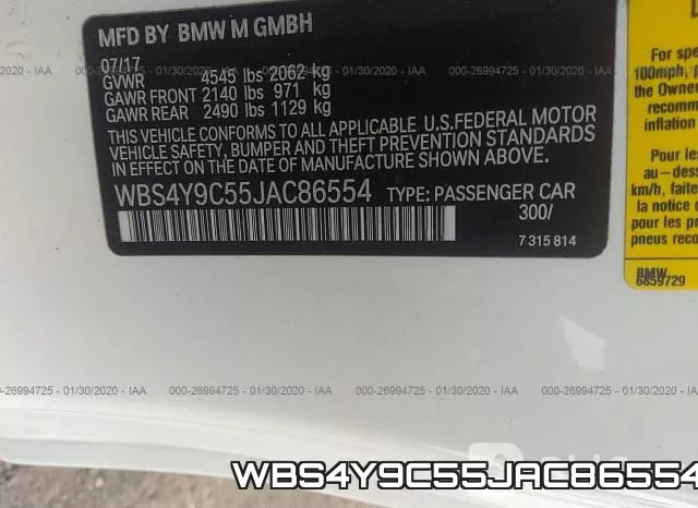 WBS4Y9C55JAC86554 фото 10
